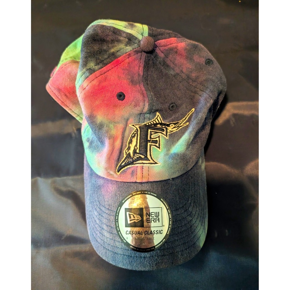New Era Cooperstown Miami Marlins Tie-Dye Hat Mens Adjustable Casual Classic NWT